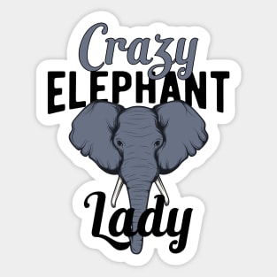 Crazy Elephant Lady Sticker